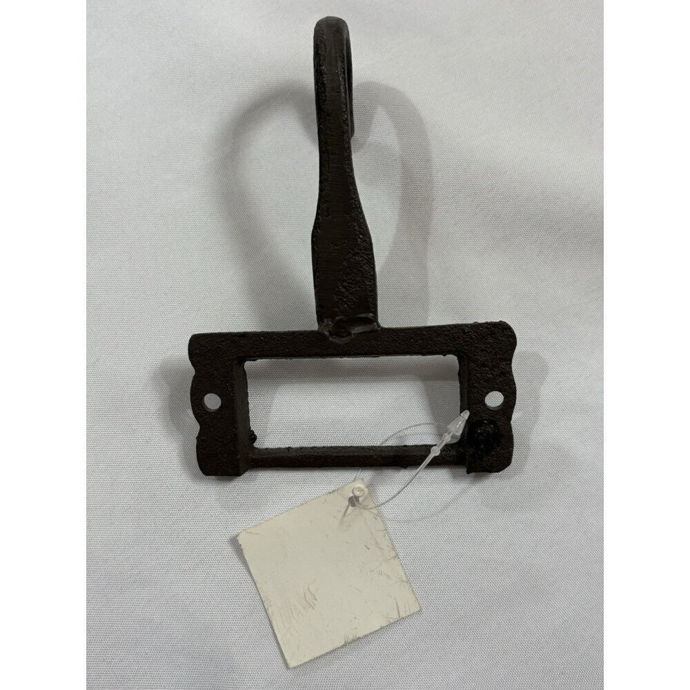 Cast Iron Name Slot Wall Hook Key Towel Coat Hanger Rustic Brown - Picture 3 of 4